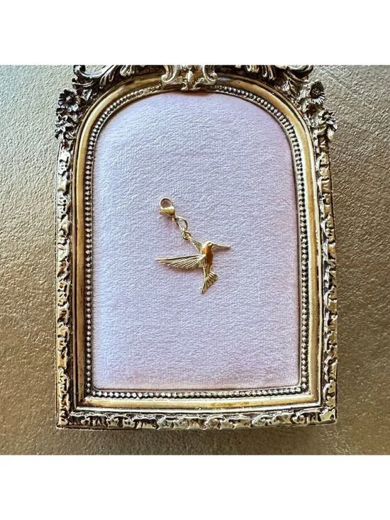Hummingbird Charm 18K PVD Gold Stainless Steel Lobster Claw Clasp Waterproof - Picture 8 of 11